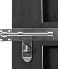 Close-up of smooth sliding latch on Built Like A Tank WPC Garden Gate in matte gray for secure backyard entry.
