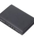 Mini Ups Portable Battery Backup With 15000Mah Capacity Includes 5V 9V And 12V DC Outputs Plus Universal USB Port top view showing input ports.