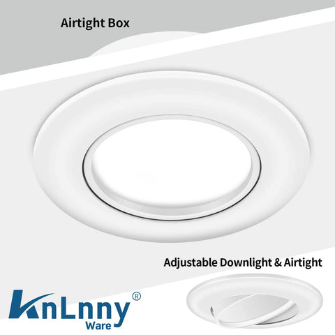 Image of Six Pack 4 Inch Recessed Lights With Adjustable Eyeball And Junction Box, Five Color Temperature Options, Airtight design.