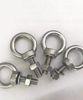 Shoulder Eye Bolt M10 304 Stainless Steel Heavy Duty Eye Bolts With Washer And Nuts For Indoor Outdoor Use Multi Function 0.98 Inch Ring