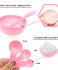 Pink mixing bowl and measuring spoons from All In One 11 Piece DIY Facial Mask Tool Kit For At Home Spa With No Fuss Mixing Bowl Spatula Silicone Brushes Spray Bottle Puff Soaking Bottle And Measuring Spoons Pink.