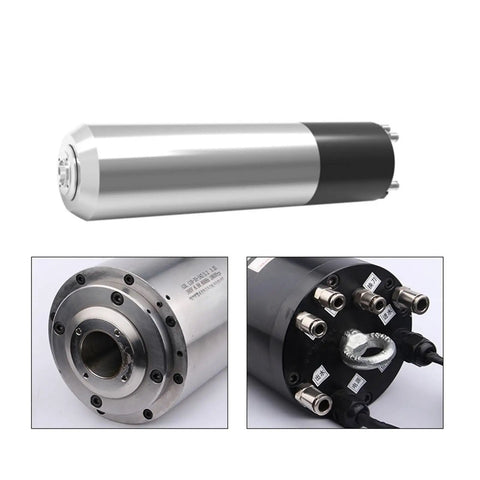 Killer 3.2 Kw Water Cooled Spindle With Auto Tool Changer Bt30 Interface For Cnc Milling showing sleek aluminum body and ports.