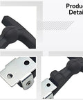 Close-up of 4 Pack Rubber Flexible Hasp With T Handle Draw Latches, zinc-plated carbon steel latches for tool box and shed door