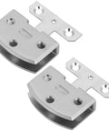 Heavy Duty Stainless Steel Glass Door Hinges For Bathroom Mirrors And Cabinet Doors With Easy Install And Strong Load Bearing Capacity For Residential Use Modern Look Hardware For Home Renovations, two-pack