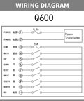 Q600 wiring diagram for Industrial Wireless Crane Remote Control Kit with Electric Hoist and Overhead Crane functionality.