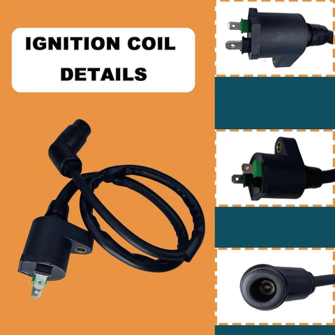 Close-up of ignition coil details from the Ignition Coil CDI Box Plug And Play Replacement Kit for Honda Recon 250 TRX250 models.