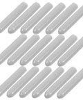 50 Piece Flexible Dishwasher Rack End Covers Tough Vinyl Caps For Prong Guard showing grey vinyl protectors arranged neatly.