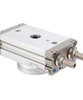 Heavy Duty Rack And Pinion Pneumatic Rotary Actuator Double Acting Air Cylinder Bore With Roller Bearing Design side view