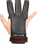 Three Finger Archery Glove Leather Tab All Day Comfort Heavy Duty For Recurve And Longbows Durable Finger Protector on hand