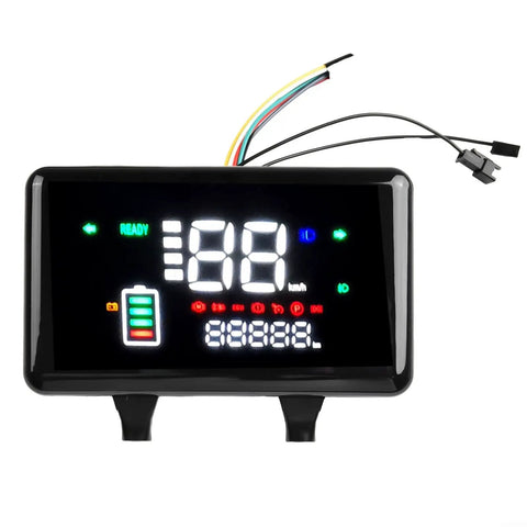 Cool LCD Speedometer Screen For Ebike 48-72V 6Pin Dash Display With Clear Data Readout That Plays Nice With Phase-Line Controllers Not RS485 Or Can., black LCD ebike dash with wiring harness and battery meter