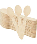 50 Pcs Disposable Wooden Spoons 6.3 Inch, Eco Friendly Biodegradable Cutlery For Camping Picnics Parties And Travel, Compostable Wood Spoons