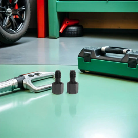Heavy Duty Thread Repair Insert Kit For Car Engines, 2 Piece Steel Rethreading Tool Set on workshop floor with toolbox