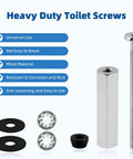 Universal 3 Inch Stainless Steel Toilet Seat Bolts Kit by iFealClear showing bolts, nuts, and washers for Kohler American Standard.