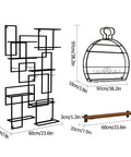 Badass Rock Solid Heavy Duty Wall Wine Rack With Rust Proof Iron Construction Stemware Holder dimensions with floating bar shelf