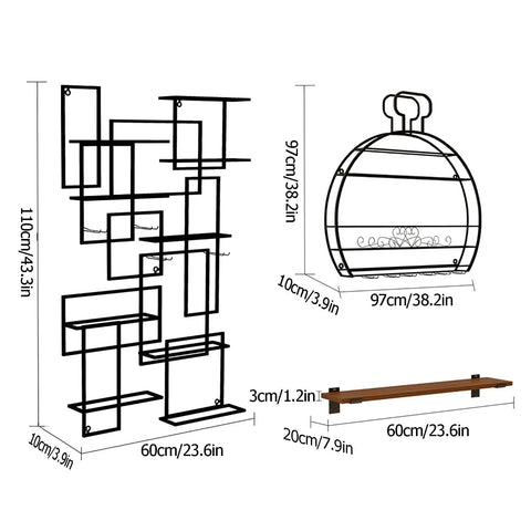 Badass Rock Solid Heavy Duty Wall Wine Rack With Rust Proof Iron Construction Stemware Holder dimensions with floating bar shelf