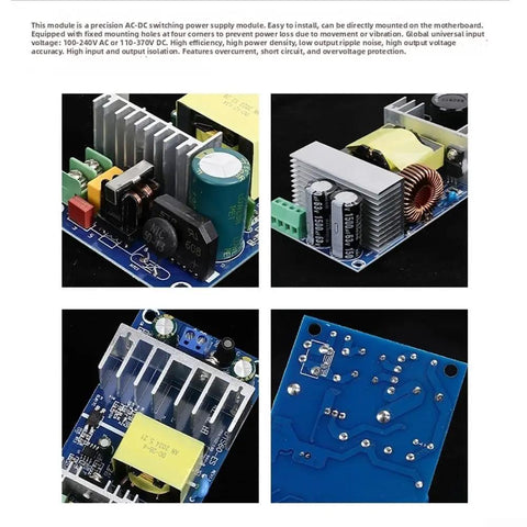 Heavy Duty Industrial AC DC Power Converter Converts 110 220 V Down To Smooth 12 V At 72 Watt Peak power supply module with wiring connections.