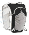 Side view of Lightweight Hydration Backpack For Outdoor Adventures With Waterproof Phone Pocket And Large Multi Pocket Layout