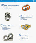 Product details of S698 2RS Ceramic Bearings 8x19x6mm Hybrid Bearing For RC Cars And Trucks S698C SMR698 SMR698C RS 2OS