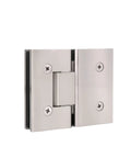 Heavy Hitter Solid Brass Shower Door Hinges, 180 Degree Smooth Swing Pivot Kit, brushed nickel finish for glass panels