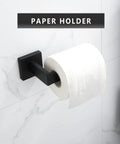 Matte Black Bathroom Hardware Set With 24 Inch And 12.2 Inch Towel Bars Four Piece Kit Stainless Steel Rustproof SUS304 toilet paper holder