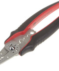 ArmorEdge 3 In 1 Wire Stripper Crimper Cutter For 22 To 10 AWG Stainless Steel With Overmolded Ergonomic Handles displayed on a white background