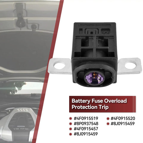 Audi Battery Fuse Box Overload Protection Trip Replacement Kit detail view with part numbers for A3 A4 A5 A6 A8 Q5 Q7 2006-2024