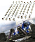 8 Pcs RC Steering Linkage Set For One Twelfth Scale MN128 Crawler Truck Replacement Chassis Rods Beefy Adjustable Metal Linkage