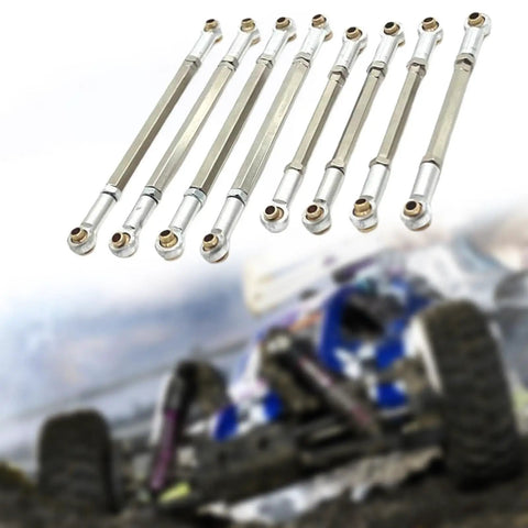 8 Pcs RC Steering Linkage Set For One Twelfth Scale MN128 Crawler Truck Replacement Chassis Rods Beefy Adjustable Metal Linkage