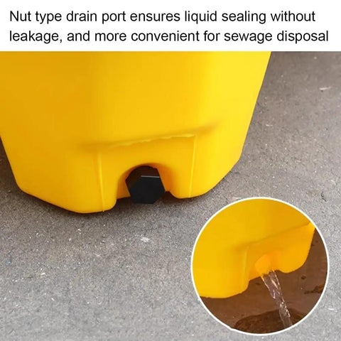 43L Yellow Spill Containment Pallet With Drain For Garage And Warehouse Heavy Duty Stackable HDPE Oil Drum Tray Drip Pan Drain