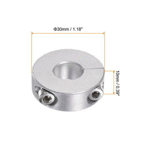 4 Pack Double Split Shaft Collar For 12Mm Shaft Set Screw Clamp On Collars 30Mm Outer Diameter 10Mm Wide Aluminum Anodized, 30mm x 10mm