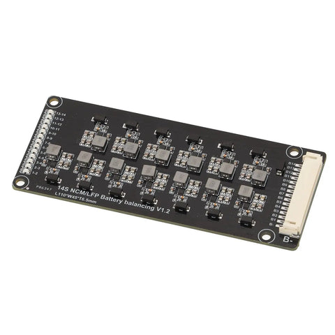 Smart Battery Equalizer Automatic Voltage Balancer Low Power Draw Protects Lithium Ion Packs Keeps Your EV And Solar Setup Running Smooth With Zero Voltage Headaches Hella Reliable circuit board close-up with 14 ports for battery balancing.