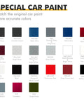 Color swatches for special car paint matching various Jeep shades, including Anvil and Bright White.