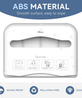 Wall Mounted Toilet Seat Cover Dispenser With No Drill Installation Half Fold Holder, front view.