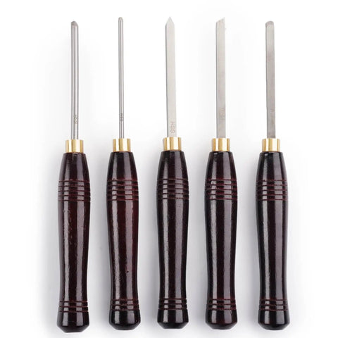 Five Piece HSS Wood Turning Tools Set With Mini Lathe Chisels And Wooden Box For Pen Turning And Small Projects Pre Sharpened