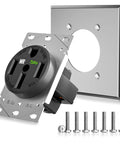 Built Tough Nema 14 50R Electric Vehicle Charging Outlet 50 Amp Ev Charger Socket with wall plate and screws.