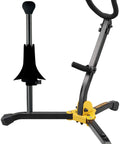 All In One Saxophone Stand For Alto Tenor And Soprano With Peg For Soprano Sax Folding Yoke Adjustable Backrest Locking Pins DS533BB