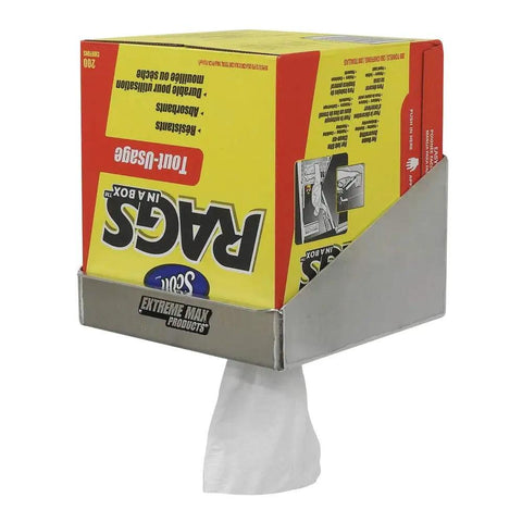Rag In A Box Aluminum Dispenser Rack For Shop Garage And Race Trailer Grab And Go Storage With Easy Slide Dispense Slot For 200 Count Rag Containers Now