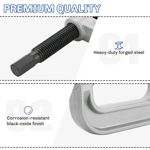 Close-up of Heavy Duty Ball Joint Press And U Joint Removal Tool Kit showing forged steel and black-oxide finish.