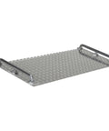 Heavy Hitting Aluminum Mini Dock Plate 18 By 36 Inch With Grippy Non Skid Tread 700 Pound Capacity Portable Truck Bridge Ramp with handles.