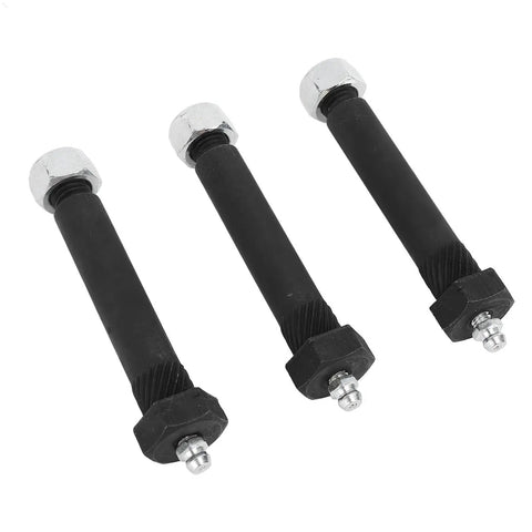 Heavy Duty Trailer Shackle Bolt Kit With Greasable Suspension Screws, 14-Piece 9/16 X 3 Inch M11 X 1.25 Set For Leaf Spring Hangers And 2000 To 7000 Lb Axles, three black bolts