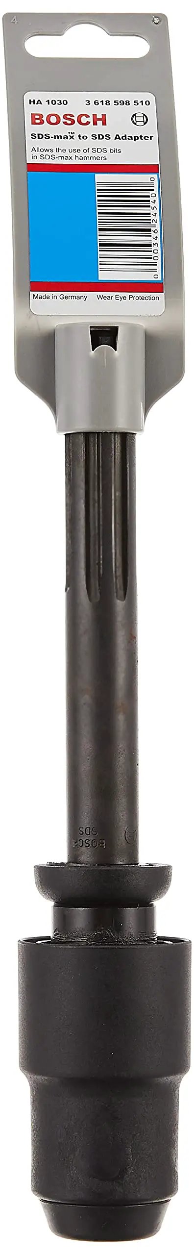 SDS Max to SDS Plus Adapter Connector for Rotary Hammers Steel Jobsite Tough Flexible Design Extends Accessory Use Compatible With Other Brands Part HA1030