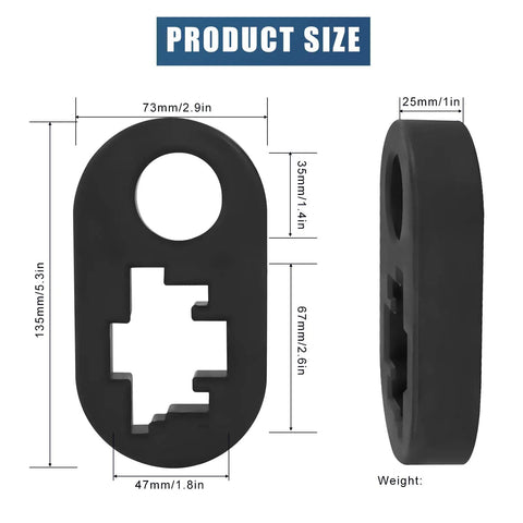 Rust-Resistant Hi-Lift Jack Handle Keeper Accessory Upgrade Bar Protector, rubber retainer clip size dimensions.