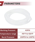 Coiled Air And Water Silicone Vacuum Hose 10 Ft High Temperature Automotive Vacuum Line Clear Tubing 3/16 Inch OD 5mm ID 2mm Wall Thickness