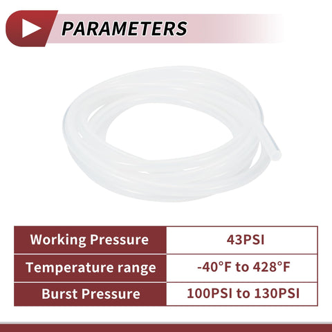 Coiled Air And Water Silicone Vacuum Hose 10 Ft High Temperature Automotive Vacuum Line Clear Tubing 3/16 Inch OD 5mm ID 2mm Wall Thickness