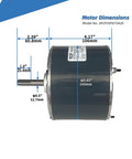 Top Tier Hvac Condenser Fan Motor 1/4 Hp 1100 Rpm 208 To 230 Volts With 5 Mfd Capacitor showing dimensions and design for easy installation.