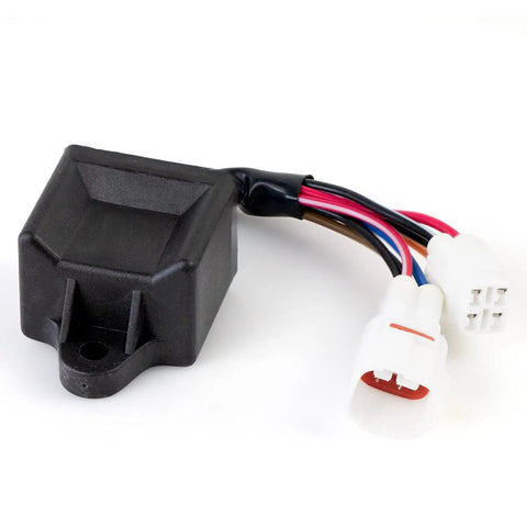 Ignition Coil CDI Box Spark Plug Kit For Timberwolf 250 YFB250 YFB250FW Bear Tracker 250 YFM250 1994 1998 1999 2000 Direct Replacement OEM 4BD855401000 For ATV Yamaha Timberwolf angled view showing connectors