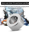Five Pack 8mm Shaft Lock Collar For T8 Lead Screw Stainless Steel Durable Lock Ring For 3D Printer, Rustproof And Heavy Duty