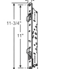 Diagram of Multi-Point Mortise Lock With Face Plate For Sliding Patio Glass Doors 11-3/4 Inches, showing dimensions