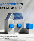 SmartSolar MPPT Charge Controller 150V 45A with solar panels, showcasing energy efficiency and battery longevity.