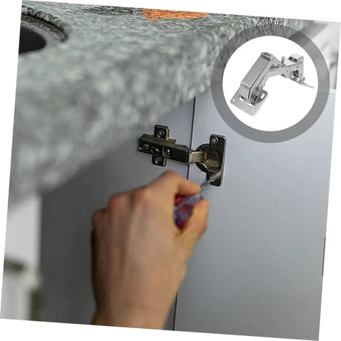 2 Pack Heavy Duty Invisible Hinges For Secret Doors And Low Profile Barn Door Hardware Flush Mount Hidden Hinges installed on cabinet